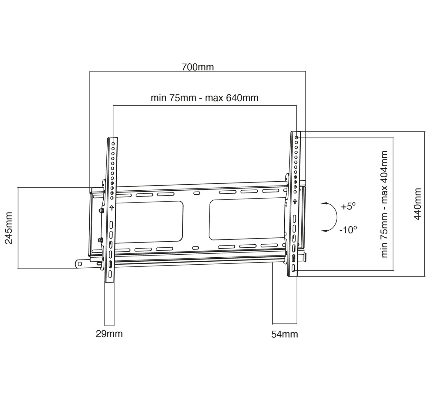 Heavy duty tilt TV bracket TTD604THD
